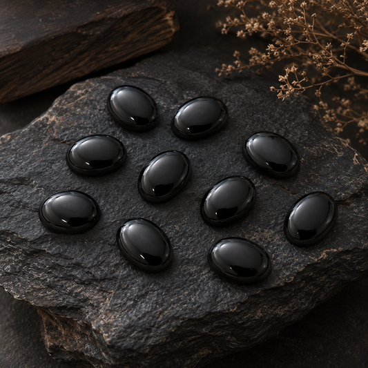 Yemeni Black Aqeeq Cabochon