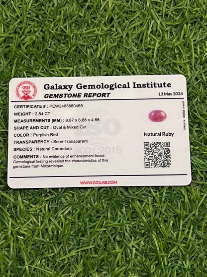 Natural Mozambique Ruby Cabochon Gemstone | Certified