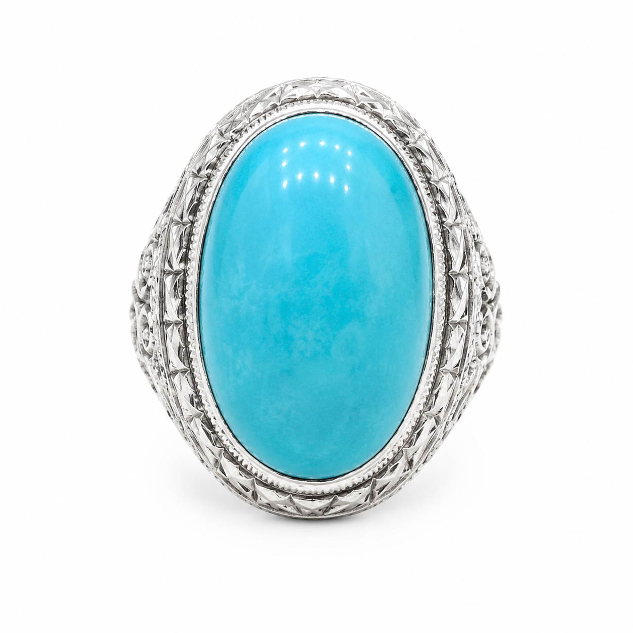 Razaqi Firoza Handmade Silver Ring – 25 Ct Turquoise