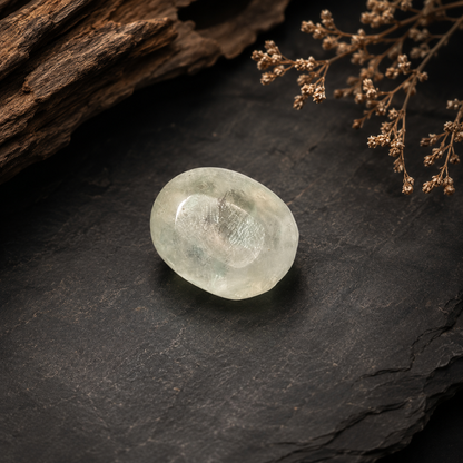 Natural Aquamarine Flat-Top Oval Gemstone