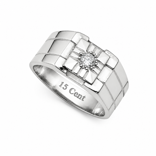 0.15 Ct Diamond Silver Ring – Certified | J Color, I1 Clarity