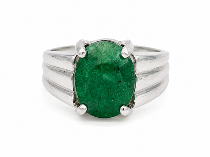 Natural Swat Emerald Silver Ring – 7.70 Ct